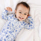 Motette - Long Sleeve Bamboo Sleeper - Porcelain Vine Cobalt