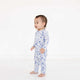 Motette - Long Sleeve Bamboo Sleeper - Porcelain Vine Cobalt
