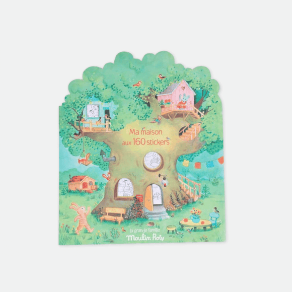 Moulin Roty - Coloring Book & Assorted Stickers - The Big Family