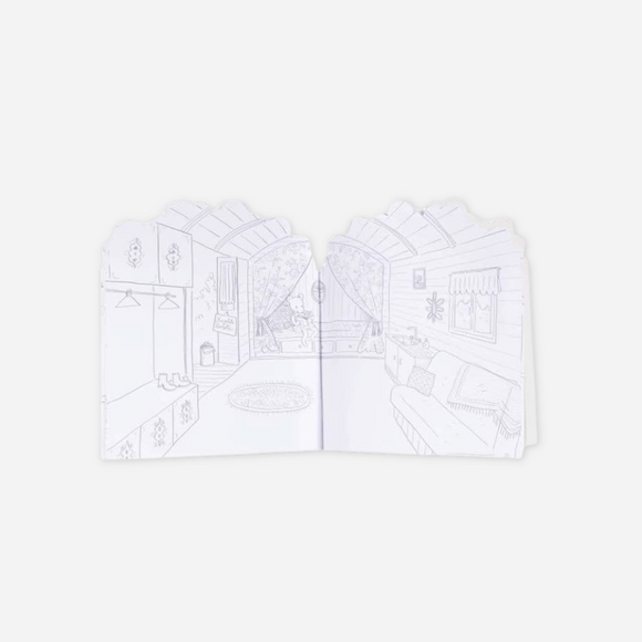 Moulin Roty - Coloring Book & Assorted Stickers - The Big Family