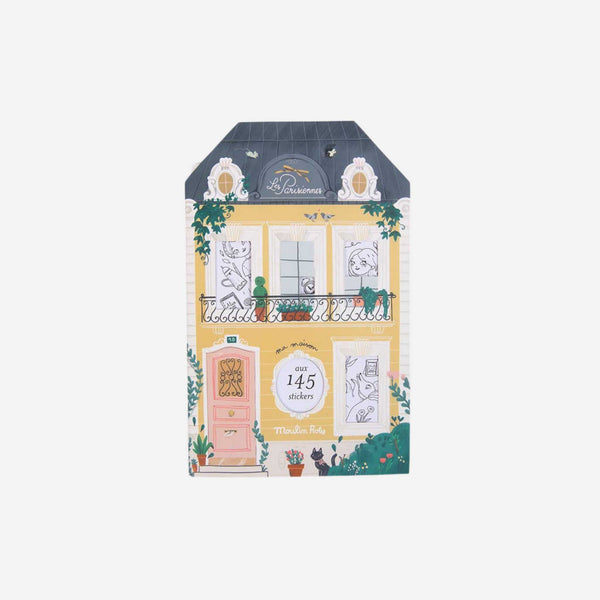 Moulin Roty -  Coloring Book with Assorted Stickers - The Parisiennes