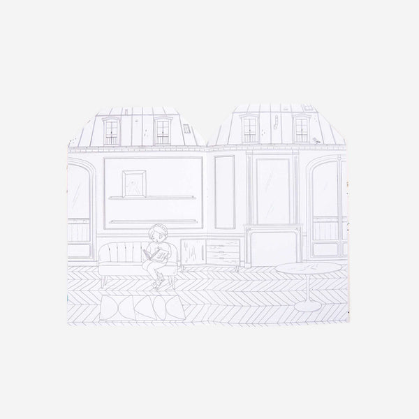 Moulin Roty -  Coloring Book with Assorted Stickers - The Parisiennes