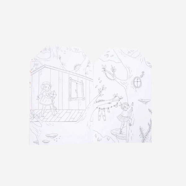 Moulin Roty -  Coloring Book with Assorted Stickers - The Parisiennes