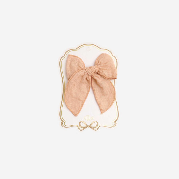 Mrs.Ertha - Fable Organic Cotton Bow Clip - Blush