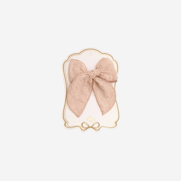 Mrs.Ertha - Fable Organic Cotton Bow Clip - Clay Pink