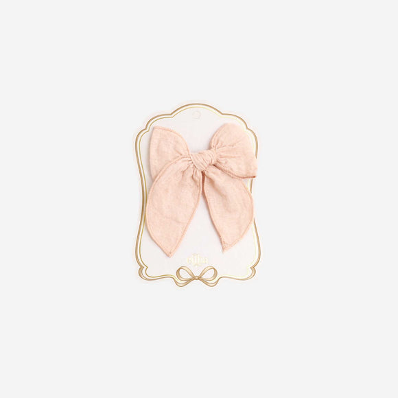 Mrs.Ertha - Fable Organic Cotton Bow Clip - Soft Blush