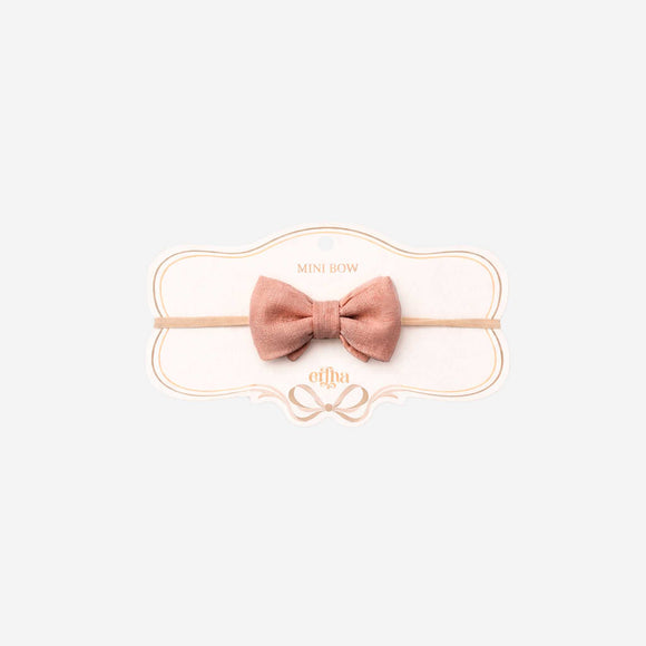 Mrs.Ertha - Little Organic Cotton Bow Headband - Clay Pink