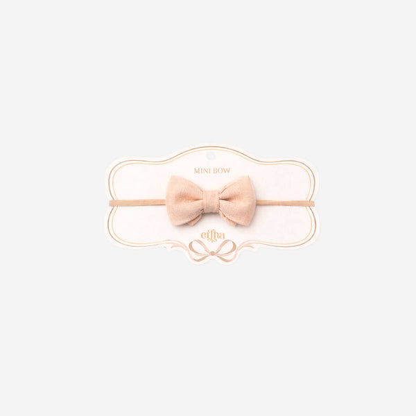 Mrs.Ertha - Little Organic Cotton Bow Headband - Soft Blush