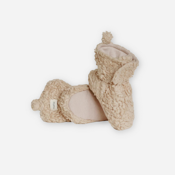Mushie - Cozy Baby Booties - Oatmeal