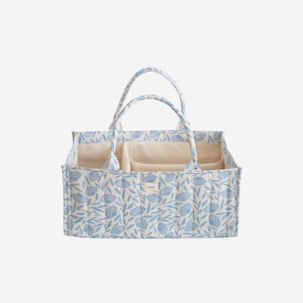 Mushie -  Diaper Caddy - Blue Flowers