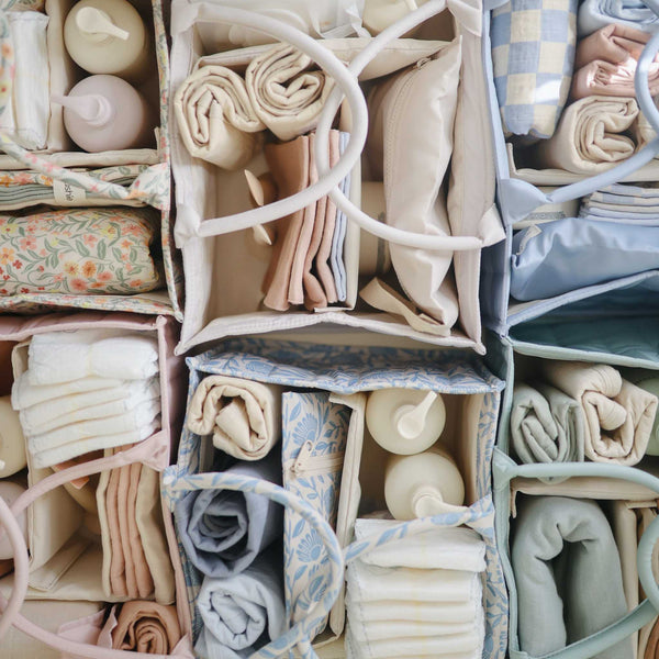 Mushie -  Diaper Caddy - Pastel Blooms