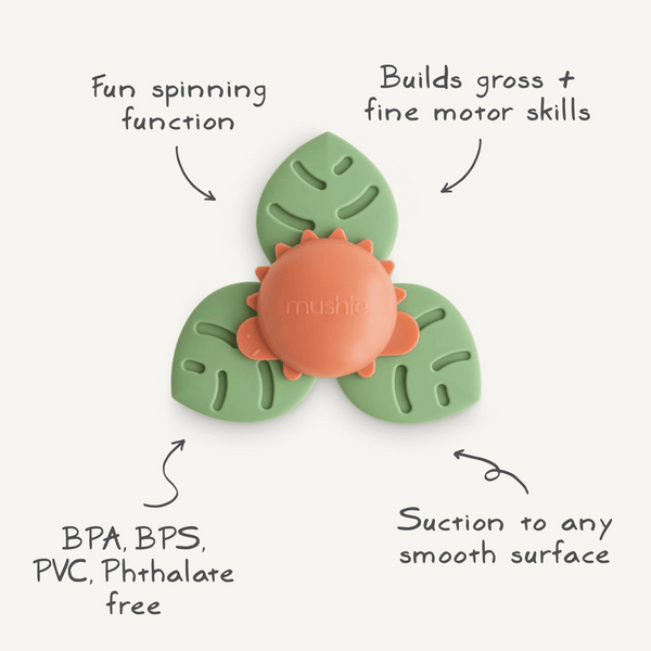 Mushie - Dino Suction Spinner Toy