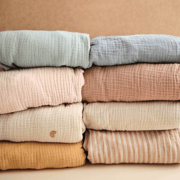 Mushie - Extra-Soft Muslin Bassinet Sheet - Blush