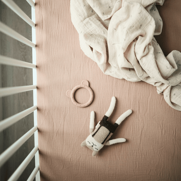 Mushie - Extra-Soft Muslin Bassinet Sheet - Blush
