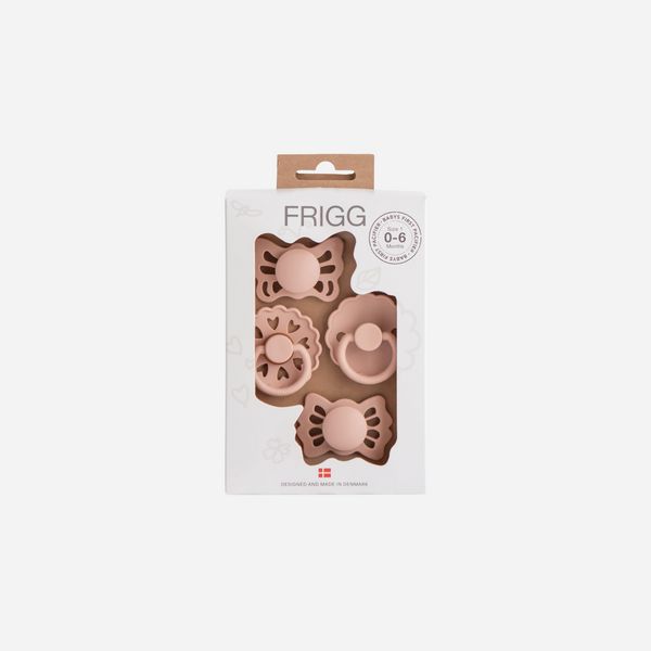 Mushie - FRIGG Baby's First Pacifier 4 Pack - Floral Heart - Blush