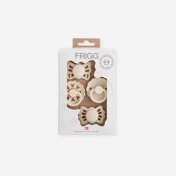 Mushie - FRIGG Baby's First Pacifier 4 Pack- Floral Heart (Cream)