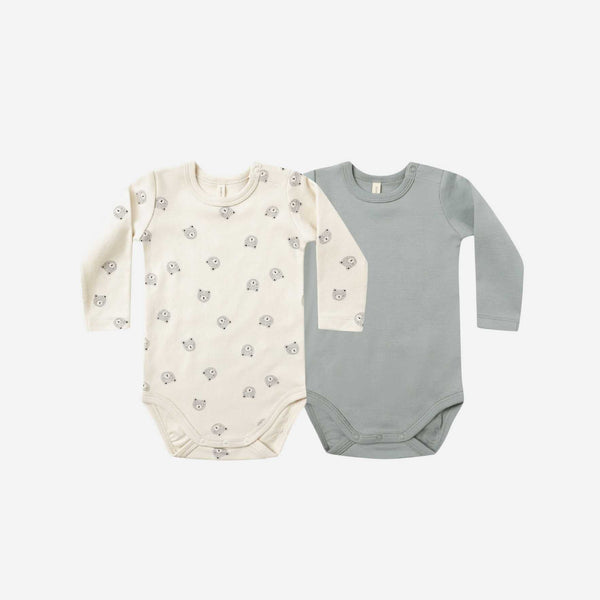 Mushie - Jersey Bodysuit, 2-Pack - Bears & Steel Blue