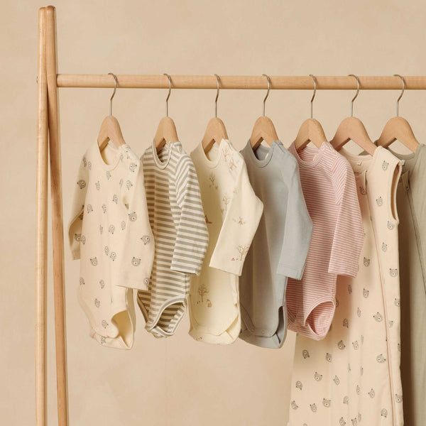 Mushie - Jersey Bodysuit, 2-Pack - Bears & Steel Blue