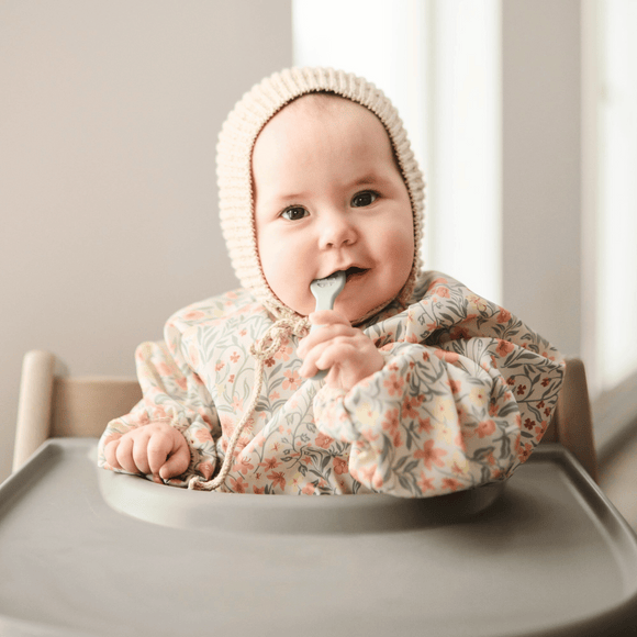 Mushie - Long Sleeve Bib - Pastel Blooms