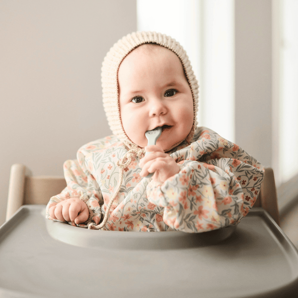 Mushie - Long Sleeve Bib - Pastel Blooms