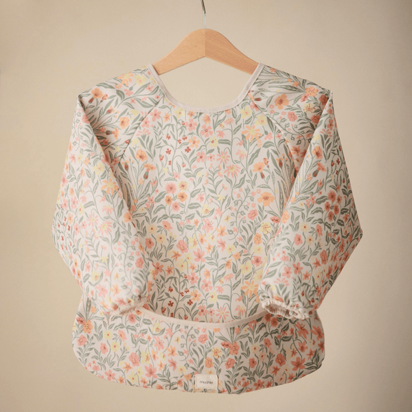 Mushie - Long Sleeve Bib - Pastel Blooms