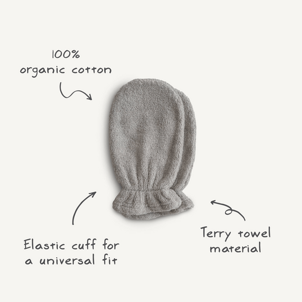 Mushie - Organic Cotton Bath Mitt 2-Pack - Sea Mist