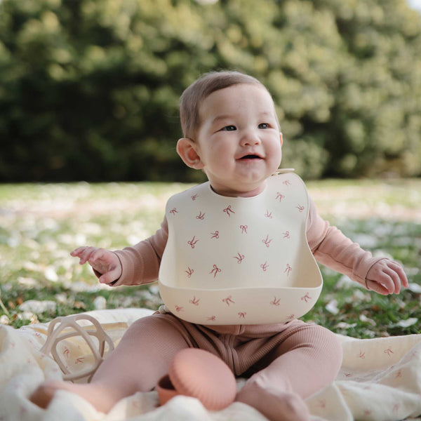 Mushie - Silicone Baby Bib - Bows