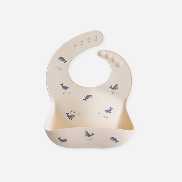 Mushie - Silicone Baby Bib - Whales