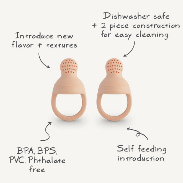 Mushie - Silicone Fresh Food Feeder - 2 Pack (3 Colors)