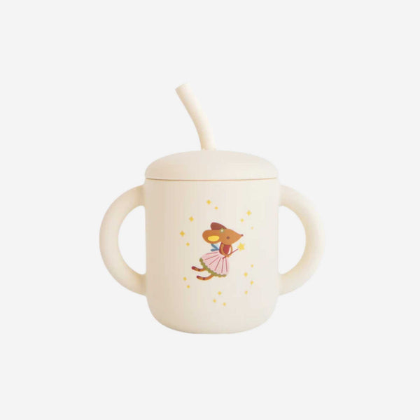 Mushie -  Silicone Training Cup + Straw - Fairy Mouse