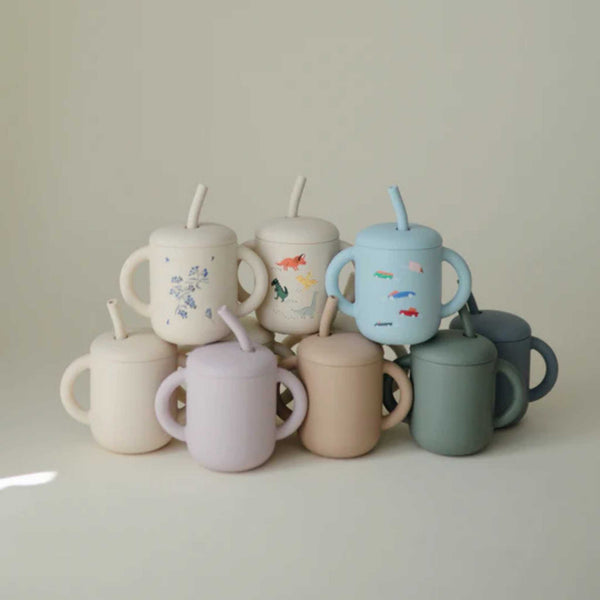 Mushie -  Silicone Training Cup + Straw - Fairy Mouse