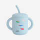 Mushie - Silicone Training Cup + Straw - Retro Cars