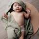 Natruba - Muslin Baby Hooded Bath Towel - Green