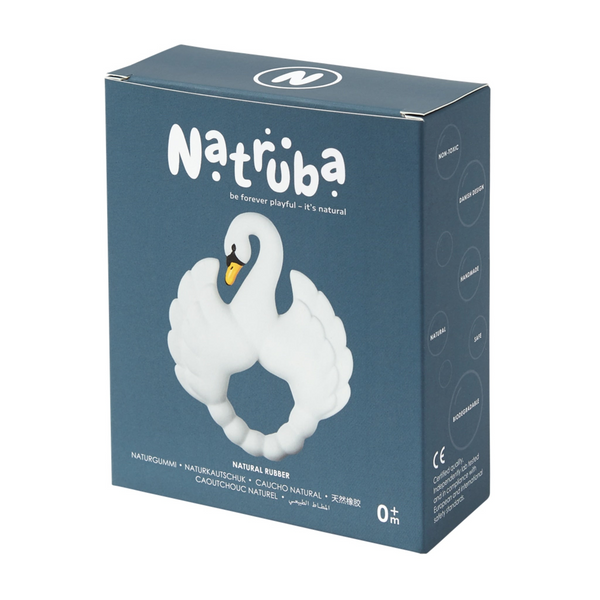 Natruba - Natural Rubber Teether Swan - White