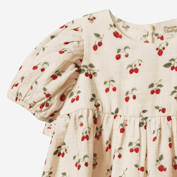 Nature Baby - Albertine Muslin Dress - Strawberry Blush