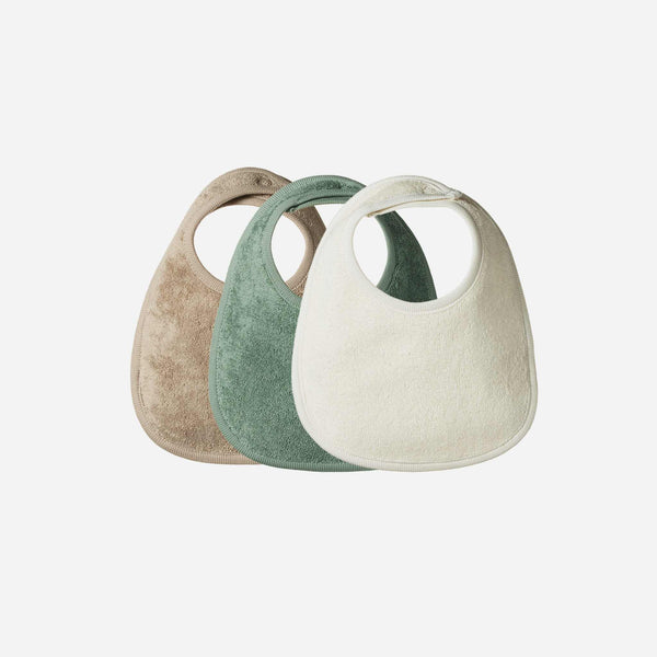 Nature Baby - Dribble Bibs 3 Pack -Natural/Nougat/Lily Pad
