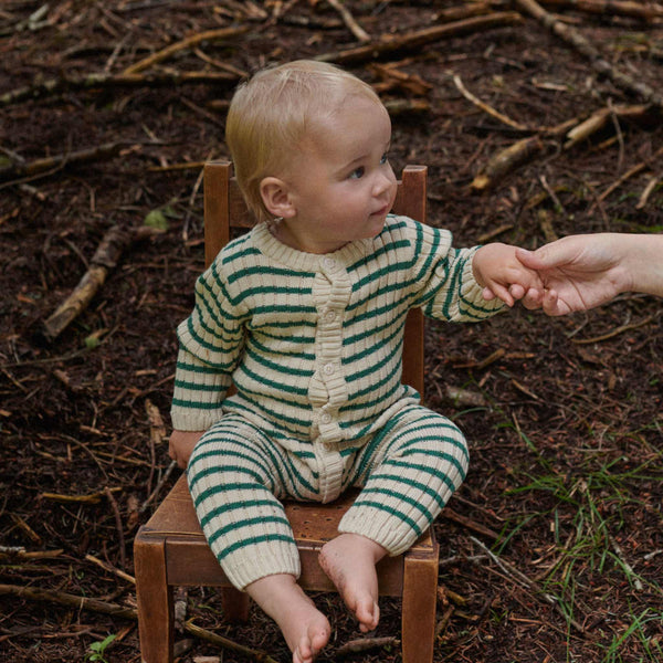 Nature Baby - Lou Suit Cotton Knit - Pine Sailor Stripe