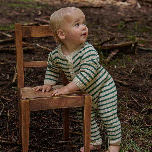 Nature Baby - Lou Suit Cotton Knit - Pine Sailor Stripe