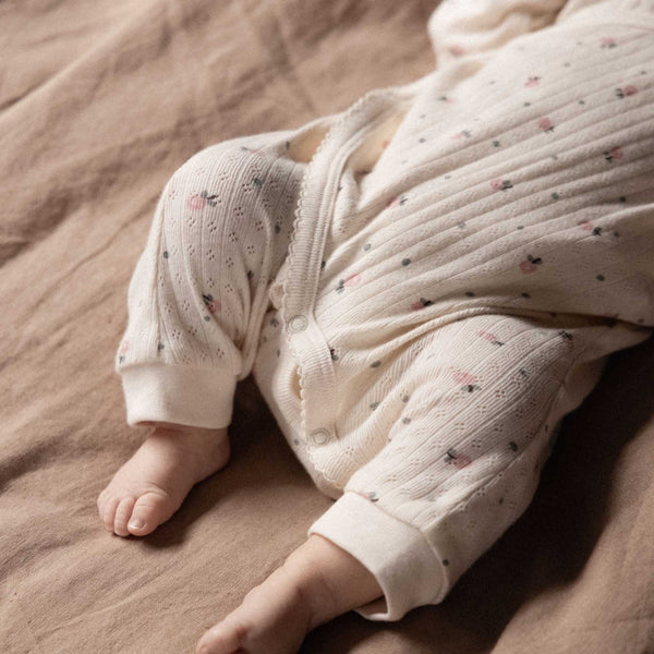 Nature Baby - Pointelle Kimono Stretch & Grow - Posey Blossom Pink