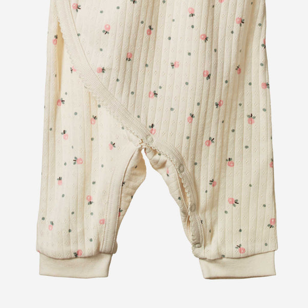 Nature Baby - Pointelle Kimono Stretch & Grow - Posey Blossom Pink