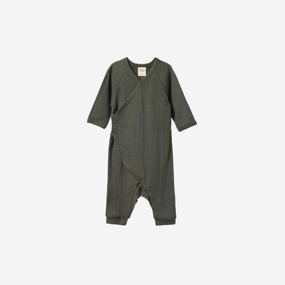 Nature Baby - Pointelle Kimono Stretch & Grow - Thyme