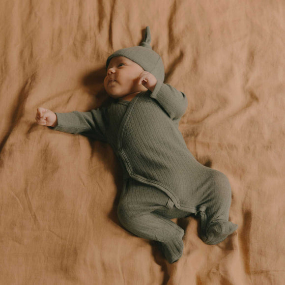Nature Baby - Pointelle Kimono Stretch & Grow - Thyme