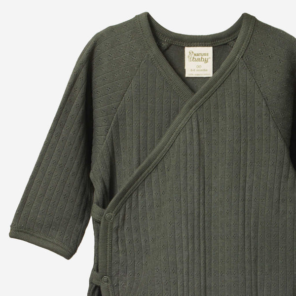 Nature Baby - Pointelle Kimono Stretch & Grow - Thyme