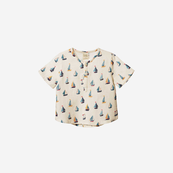 Nature Baby - Short Sleeve Caravan Muslin Shirt