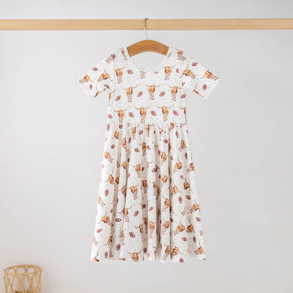 Nola Tawk - Kids Organic Cotton Twirl Dress - Kickoff in Texas