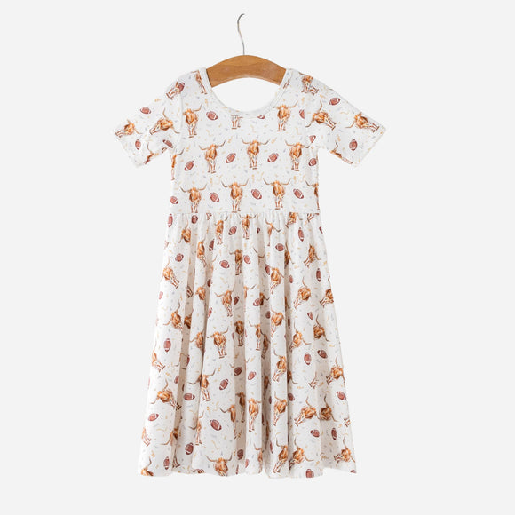 Nola Tawk - Kids Organic Cotton Twirl Dress - Kickoff in Texas