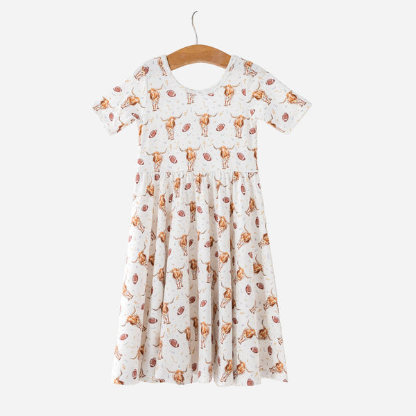 Nola Tawk - Kids Organic Cotton Twirl Dress - Kickoff in Texas