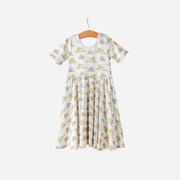 Nola Tawk - Organic Cotton Dress For Kids - Mascot Mania / Texas