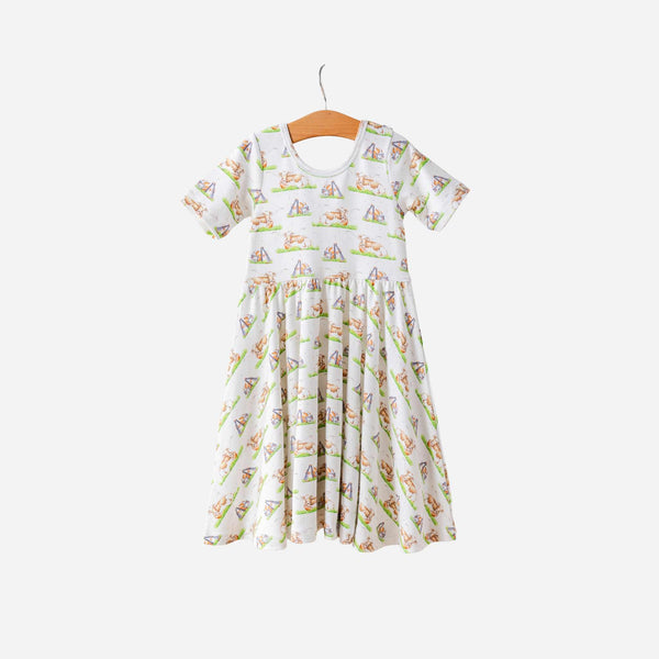 Nola Tawk - Organic Cotton Dress For Kids - Mascot Mania / Texas