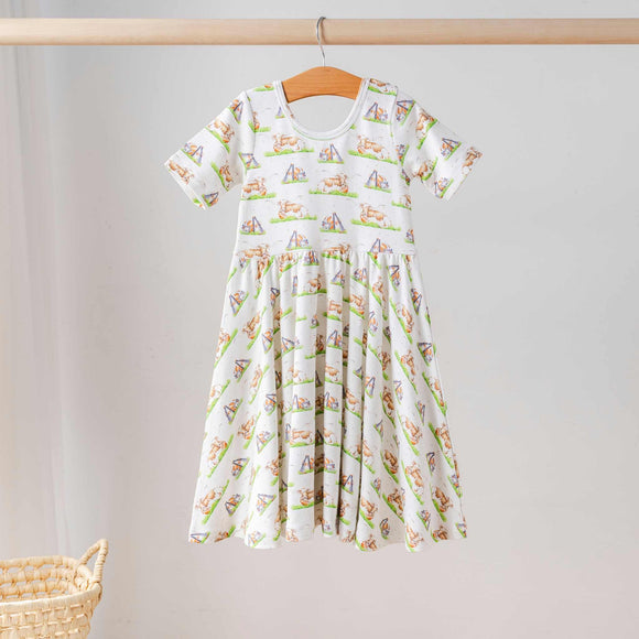 Nola Tawk - Organic Cotton Dress For Kids - Mascot Mania / Texas